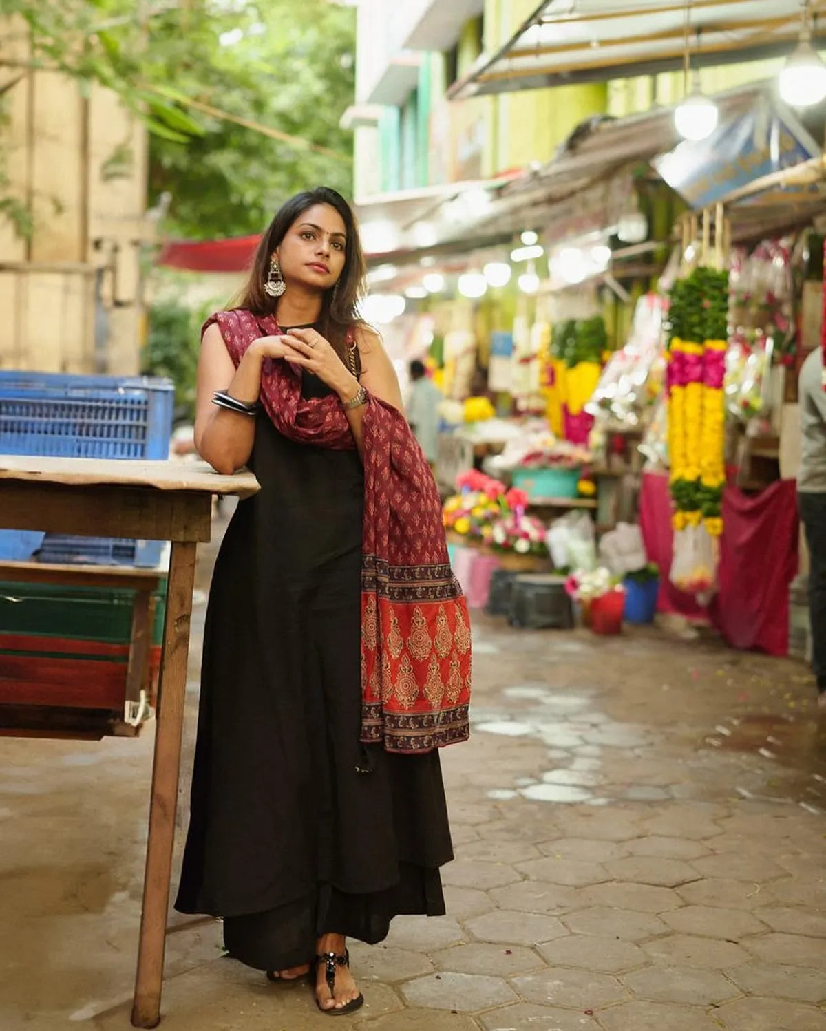Cotton Cut Sleeve Kurta With Pant & Dupatta Set