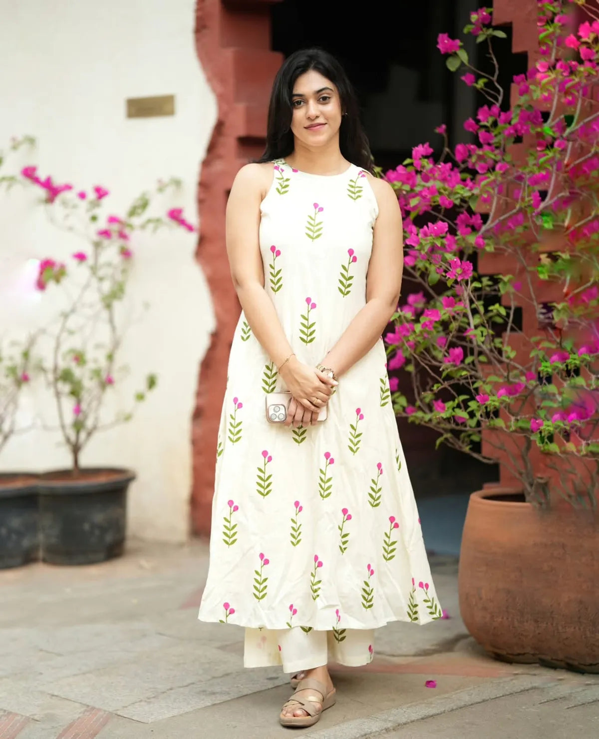 Cotton Cut Sleeve Kurta & Pant Set