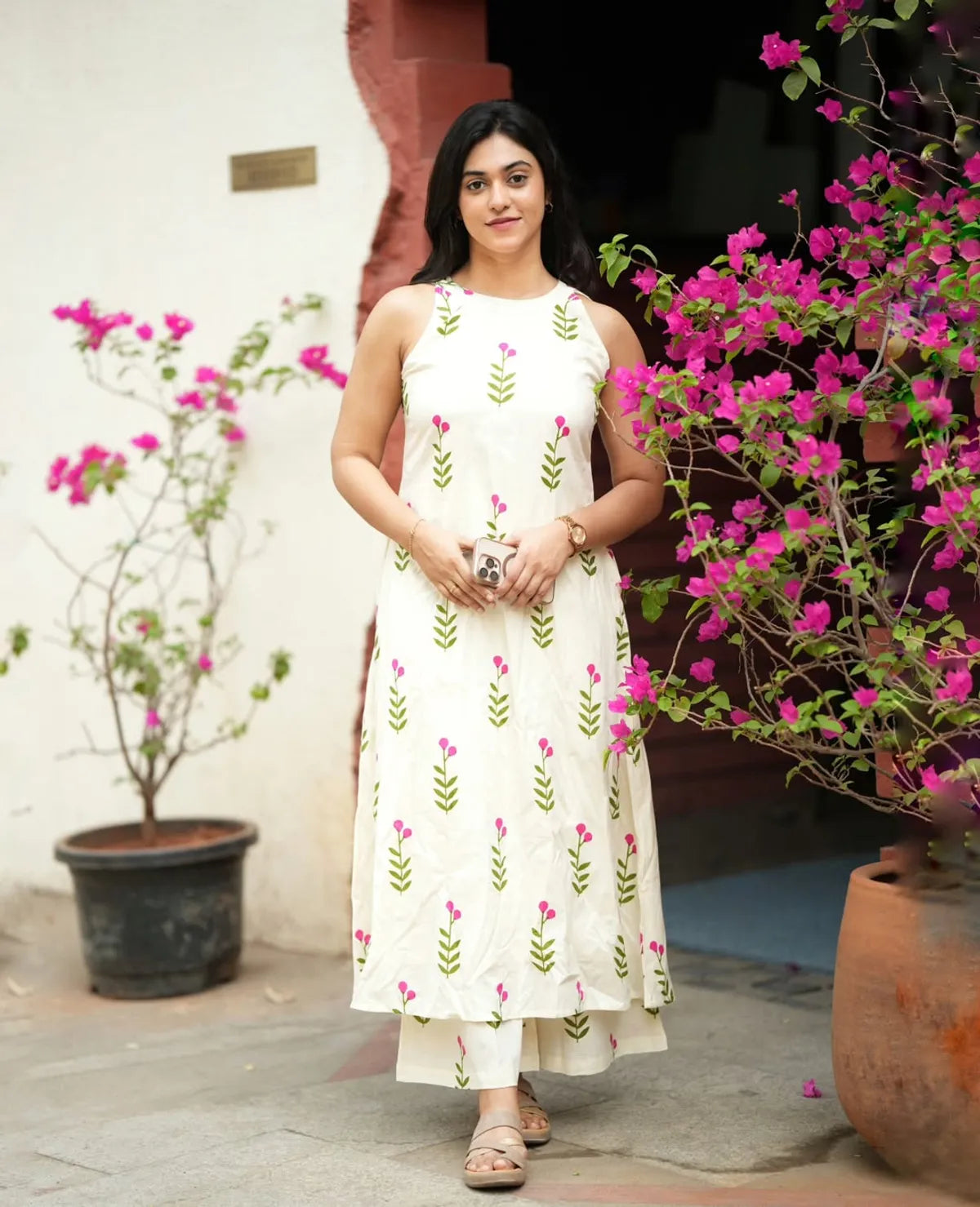 Cotton Cut Sleeve Kurta & Pant Set