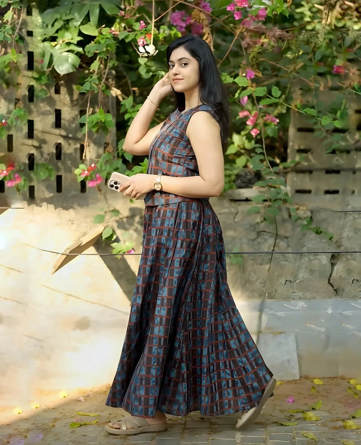 Cotton Cut Sleeve Top & Skirt